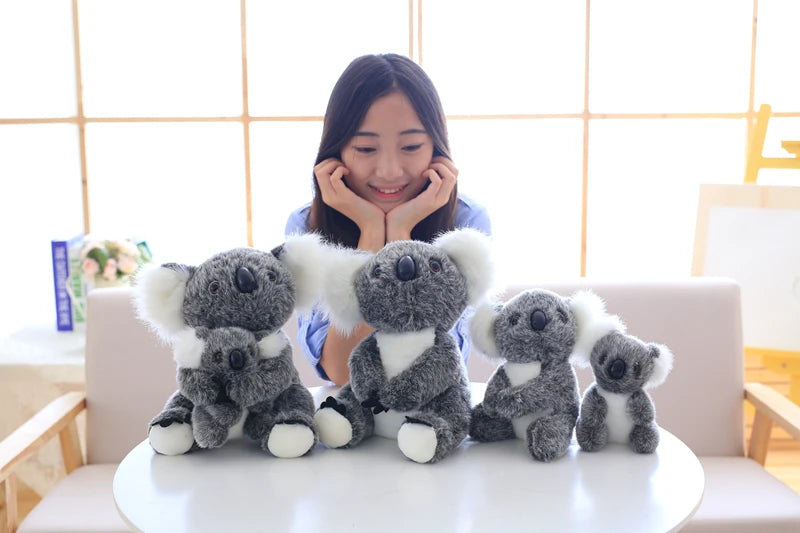 1pc Kawaii Simulation Australia Koala Plush Toy Stuffed Animal Doll Mom Baby Kids Infant Girls Toys Birthday Gift Home Decor