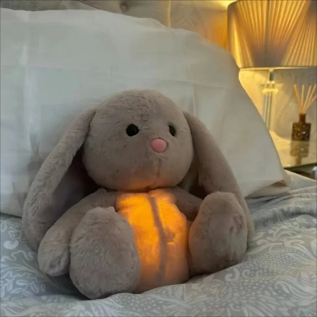 Breathing Rabbit Toy Baby Soothing Koala Plush Doll Baby Kids Soothing Music Baby Sleeping Companion Sound and Light Doll Toys