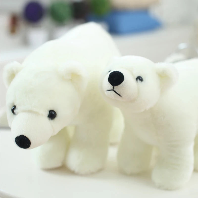 20/25/35/45cm Super Lovely Polar Bear Family Stuffed Plush Placating Toy Pure White Bear Soft Fabric Doll Gift for Children