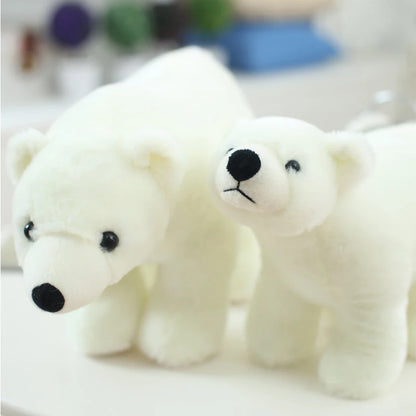 20/25/35/45cm Super Lovely Polar Bear Family Stuffed Plush Placating Toy Pure White Bear Soft Fabric Doll Gift for Children