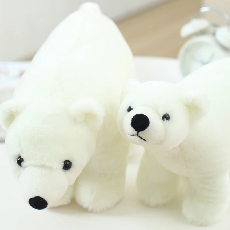 20/25/35/45cm Super Lovely Polar Bear Family Stuffed Plush Placating Toy Pure White Bear Soft Fabric Doll Gift for Children