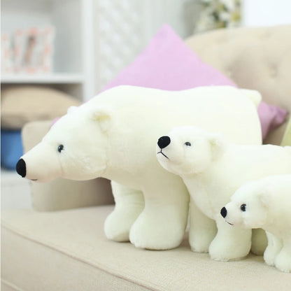 20/25/35/45cm Super Lovely Polar Bear Family Stuffed Plush Placating Toy Pure White Bear Soft Fabric Doll Gift for Children