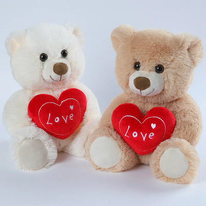 30CM Cute Heart Bear Dog Plush Toys Red Heart Print Love Creative Animal Stuffed Doll For Lovers Valentine's Day Gift