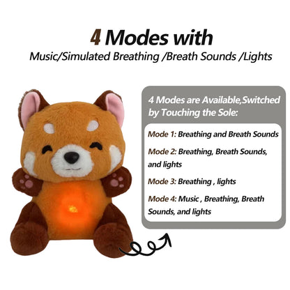 Breathing Bear Baby Capybara Otter Plush Doll Toy Baby Kids Soothing Music Baby Sleeping Companion Sound and Light Doll Toy Gift